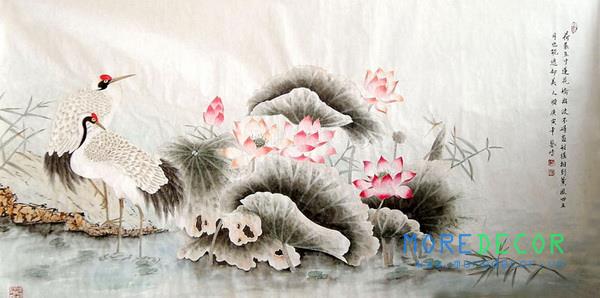 Tranh kính sen cá đẹp