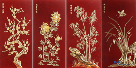 tranh kính tứ quý